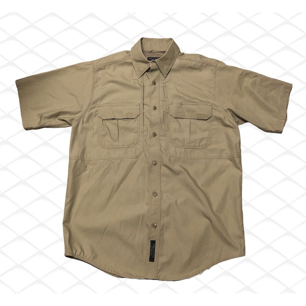 5.11 Tactical Series Brown Vented Button Up Shirt Mens Size M